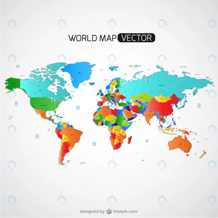 colorful world map crca6bbebd6 size8.42mb - title:نقشه قاره ها و اقیانوس ها - اورچین فایل - format:EPS - وکتور - sku:crca6bbebd6 - keywords: p_id:40124