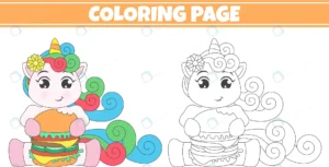 coloring unicorn eating hamburger illustration crcd56a01f5 size2.03mb - title:Home - اورچین فایل - format: - sku: - keywords: p_id:18