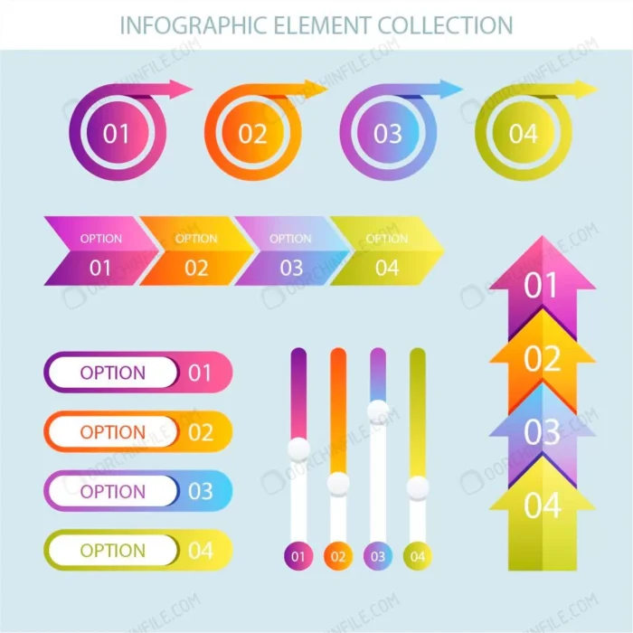 colourful infographic elements with gradient effe crc1ae1793c size0.46mb - title:وکتور المان های اینفوگرافی - اورچین فایل - format:EPS - وکتور - sku:crc1ae1793c - keywords: p_id:98939