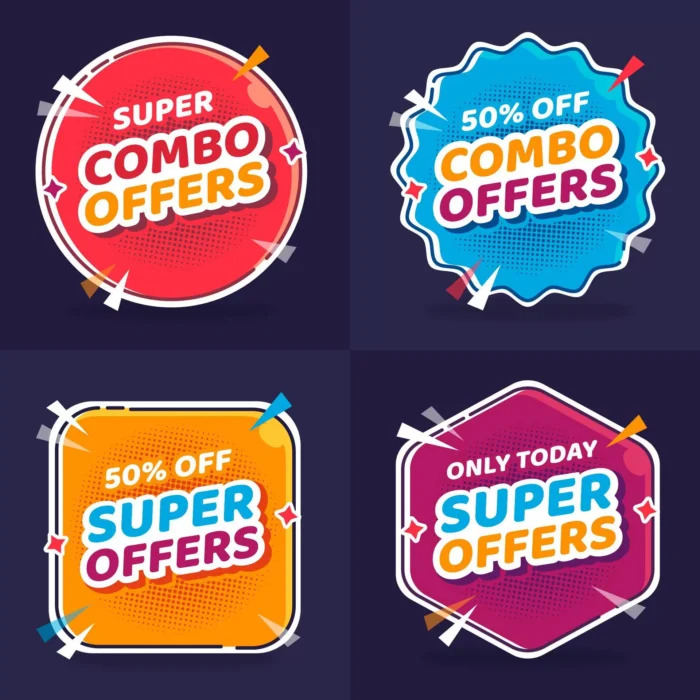 combo offers labels concept crc7b9627a3 size4.02mb - title:دانلود برچسب فروش چندگانه با تخفیف - اورچین فایل - format:EPS - وکتور - sku:crc7b9627a3 - keywords: p_id:36357