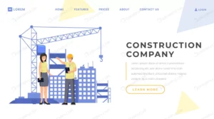 construction company landing page vector template crc21130096 size2.20mb - title:Home - اورچین فایل - format: - sku: - keywords: p_id:18