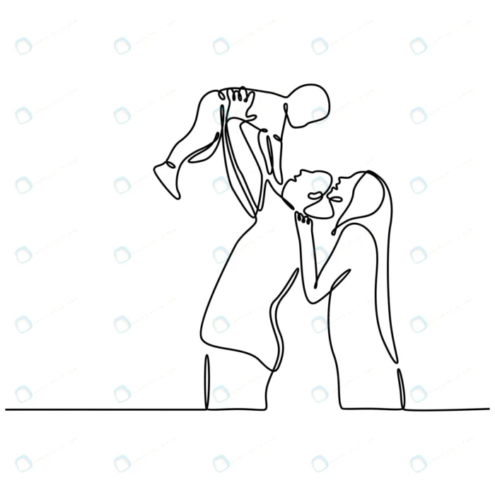 continuous line drawing happy family father mothe crc75faf547 size0.37mb 1 - title:وکتور مینیمال پدر و مادر و فرزند - اورچین فایل - format:EPS - وکتور - sku:crc75faf547 - keywords: p_id:52148