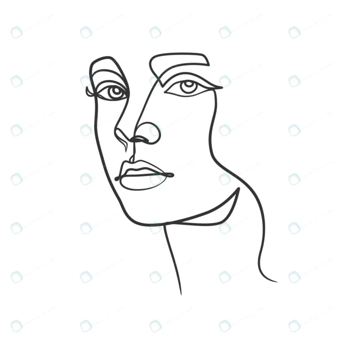 continuous line drawing woman face cute female li crc88ec7f25 size0.30mb - title:وکتور لاین آرت سه رخ چهره دختر - اورچین فایل - format:EPS - وکتور - sku:crc88ec7f25 - keywords: p_id:52356