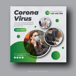 corona virus covid 19 alert hospital social media banner square flyer premium vector template - title:Home - اورچین فایل - format: - sku: - keywords: p_id:18