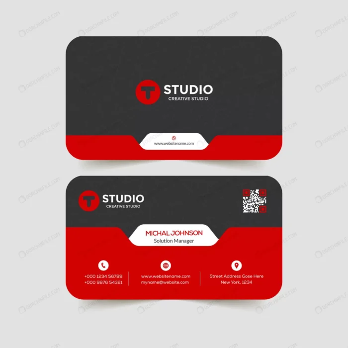 corporate business card design template crcfab45557 size1.19mb - title:قالب کارت ویزیت مشکی و قرمز رنگ - اورچین فایل - format:EPS - وکتور - sku:crcfab45557 - keywords: p_id:93499