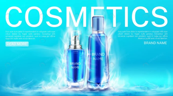 cosmetics bottles dry ice smoke cloud landing pag crc06d136e2 size6.27mb - title:دانلود وکتور تبلیغاتی لوازم آرایشی با پس زمینه آبی - اورچین فایل - format:EPS - وکتور - sku:crc06d136e2 - keywords: p_id:77115