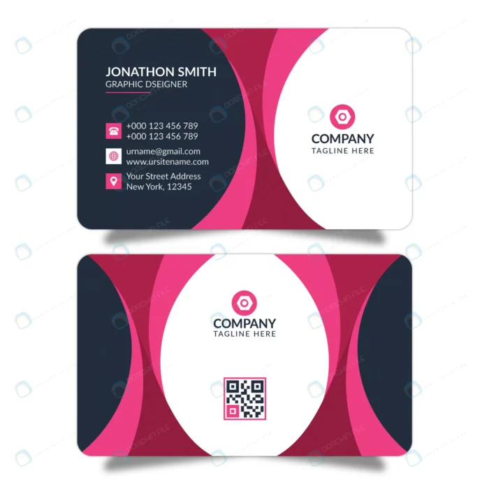 creative business card 1.webp crcf3278862 size2.31mb 1 - title:کارت ویزیت لایه باز شرکت و بیزنس با تم صورتی و مشکی - اورچین فایل - format:PSD - فتوشاپ - sku:crcf3278862 - keywords: p_id:48037