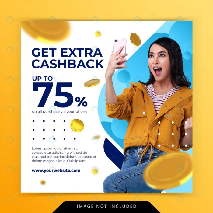 creative concept extra cashback marketing promoti crc6a211d7b size7.15mb - title:دانلود تمپلیت پست اینستاگرام برای فروش با تخفیف 75 درصد - اورچین فایل - format:PSD - فتوشاپ - sku:crc6a211d7b - keywords: p_id:42457