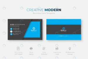 creative modern business card template with blue d rnd549 frp13571806 - title:Home - اورچین فایل - format: - sku: - keywords: p_id:18