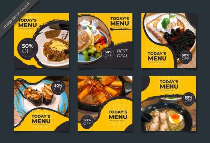 culinary instagram post square banner collection crc5eaba7c8 size6.58mb - title:قالب پست اینستاگرام با موضوع رستوران و فست فود - اورچین فایل - format:EPS - وکتور - sku:crc5eaba7c8 - keywords:قالب پست اینستاگرام با موضوع رستوران و فست فود, وکتور, اینستاگرام, تمپلیت, خوردنی و نوشیدنی, دانلود رایگان, فایل تکی, قالب اینستاگرام, قالب پست اینستاگرام, مالی و تجاری, وکتور رایگان p_id:32761