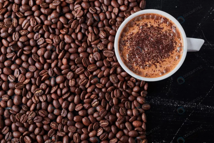 cup coffee brown beans crc28747cd5 - title:دانلود عکس فنجان قهوه کنار دانه های قهوه - اورچین فایل - format:JPG - استوک - sku:crc28747cd5 - keywords: p_id:35267