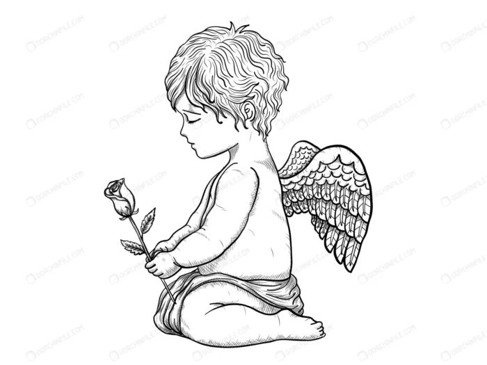 cupid vector by hand drawing crc664b4eb6 size5.37mb - title:وکتور کیوپید با شاخه گل رز - اورچین فایل - format:EPS - وکتور - sku:crc664b4eb6 - keywords:وکتور کیوپید با شاخه گل رز p_id:105543