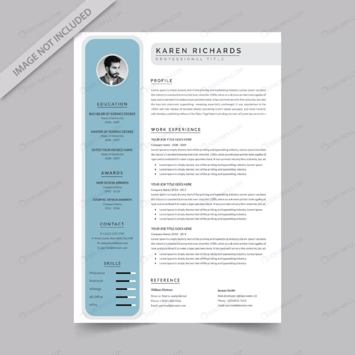 curriculum template with flat design crca63e440e size2.05mb - title:رزومه کاری به رنگ آبی و سفید - اورچین فایل - format:EPS - وکتور - sku:crca63e440e - keywords:رزومه کاری به رنگ آبی و سفید p_id:101571