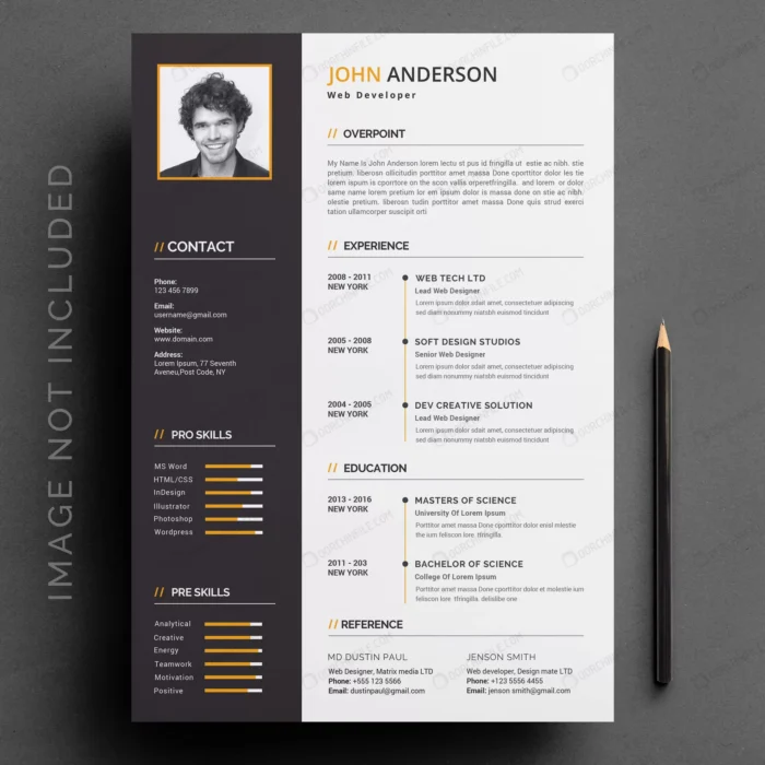 curriculum template crce7ae72da size4.04mb - title:رزومه کاری به رنگ سفید و مشکی - اورچین فایل - format:EPS - وکتور - sku:crce7ae72da - keywords:رزومه کاری به رنگ سفید و مشکی p_id:101575