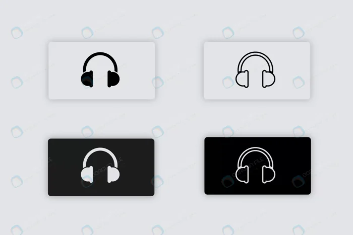 customer support service icon headphone headset si rnd628 frp31089521 1 - title:دکمه نئومورفیسم با علامت هدفون - اورچین فایل - format:EPS - وکتور - sku:frp31089521 - keywords: p_id:70737