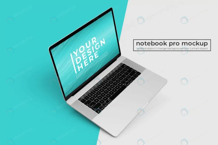 customizable premium notebook pro psd mockup desi crc8b6d807f size26.18mb - title:موکاپ لپ تاپ با پس زمینه روشن - اورچین فایل - format:PSD - فتوشاپ - sku:crc8b6d807f - keywords: p_id:83189