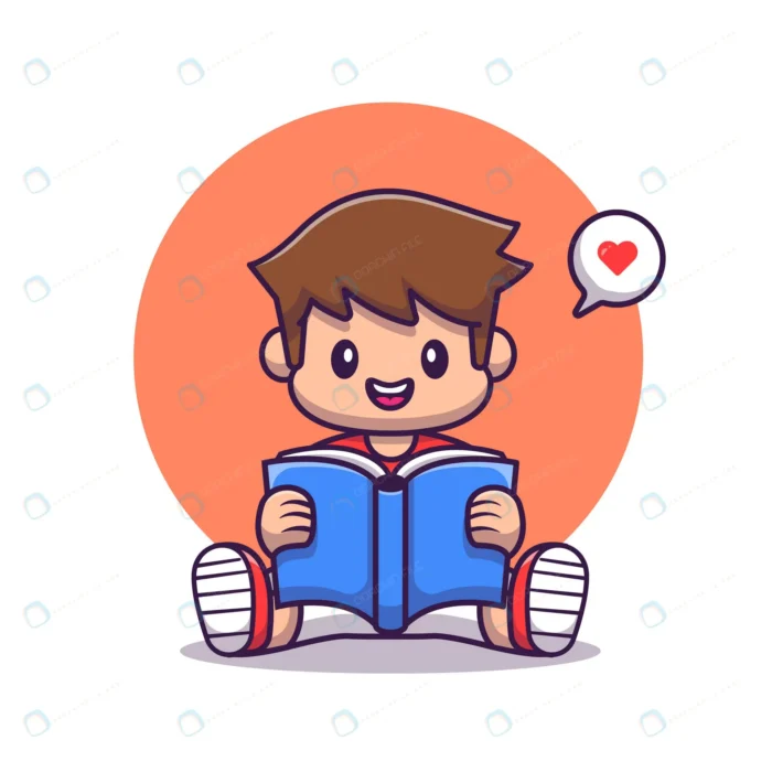 cut boy reading book cartoon icon illustration ki crc59f424aa size0.69mb - title:کاراکتر پسر در حال خواندن کتاب - اورچین فایل - format:EPS - وکتور - sku:crc59f424aa - keywords: p_id:61634