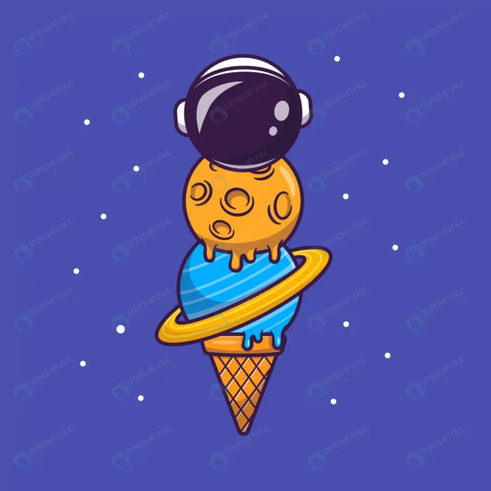 cute astronaut ice cream cone cartoon vector icon crcffa3e3f3 size1.05mb - title:دانلود وکتور بستنی با استایل فضانورد - اورچین فایل - format:EPS - وکتور - sku:crcffa3e3f3 - keywords: p_id:39818