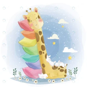 cute baby giraffe sleeping stacked pillows crc59229abf size10.70mb - title:Home - اورچین فایل - format: - sku: - keywords: p_id:18