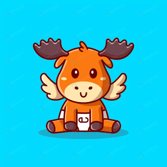 cute baby moose sitting cartoon icon illustration crc1f679212 size0.98mb - title:وکتور گوزن کوچولوی بامزه - اورچین فایل - format:EPS - وکتور - sku:crc1f679212 - keywords: p_id:77675
