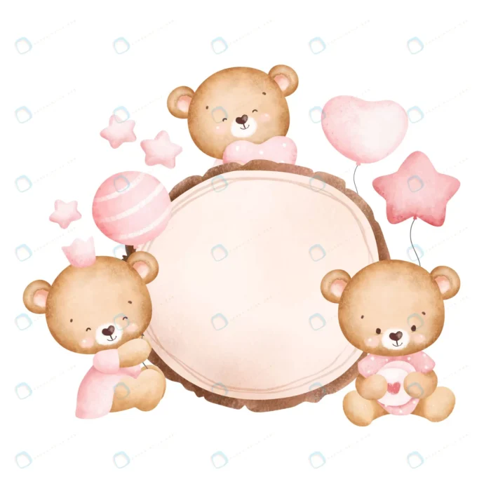 cute baby teddy bears wooden board crc3cdff111 size19.54mb - title:وکتور خرس ها با کادر دایره چوبی - اورچین فایل - format:EPS - وکتور - sku:crc3cdff111 - keywords: p_id:77679