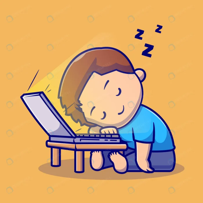 cute boy sleeping laptop cartoon vector icon illu crca39b7ebe size3.76mb - title:وکتور کاراکتر پسر در حال خواب کنار لپ تاپ - اورچین فایل - format:EPS - وکتور - sku:crca39b7ebe - keywords: p_id:61710