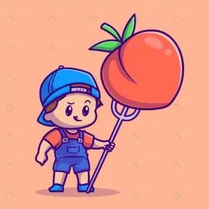 cute boy with peach fruit cartoon vector icon ill crc9c2413be size1.24mb - title:Home - اورچین فایل - format: - sku: - keywords: p_id:18