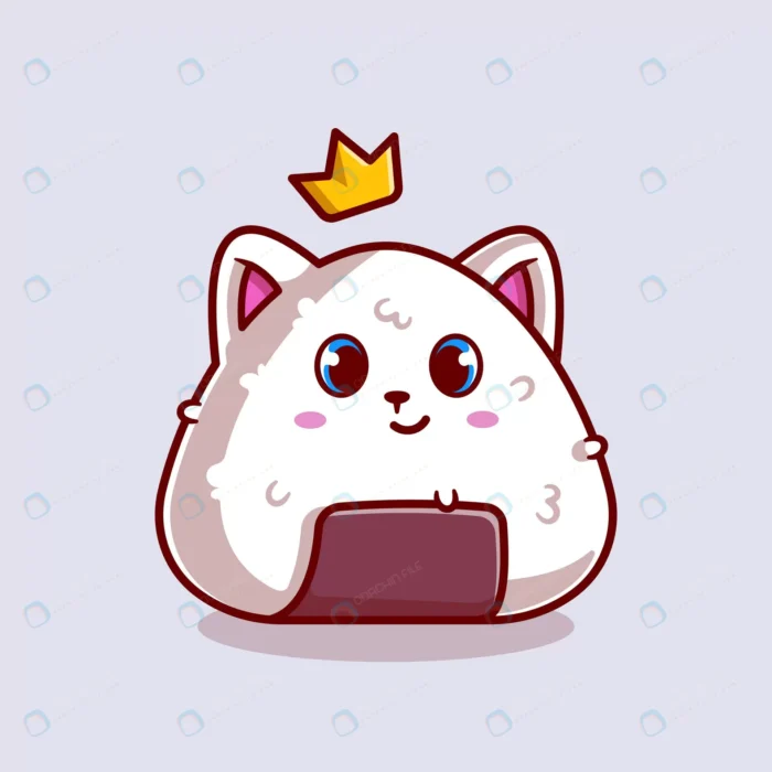 cute cat onigiri with crown cartoon crcdc8132e9 size0.86mb - title:وکتور گربه با تاج طلایی - اورچین فایل - format:EPS - وکتور - sku:crcdc8132e9 - keywords: p_id:77691