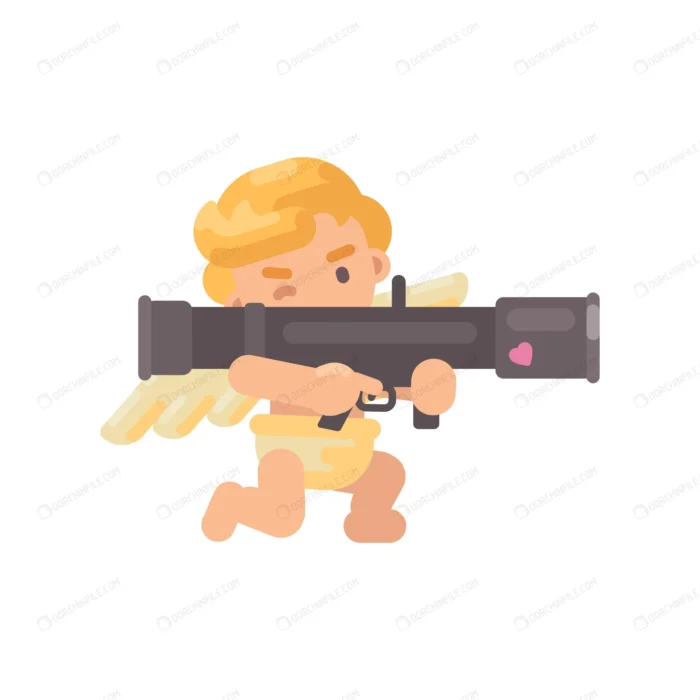 cute cupid shooting bazooka crca529517b size0.48mb - title:وکتور کیوپید با تفنگ - اورچین فایل - format:EPS - وکتور - sku:crca529517b - keywords: p_id:105631