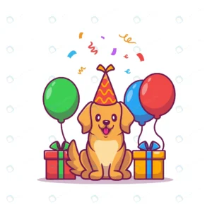 cute dog birthday with gifts balloons cartoon illu rnd989 frp9241105 - title:Home - اورچین فایل - format: - sku: - keywords: p_id:18