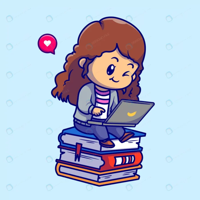 cute girl playing laptop book cartoon vector icon crcb2a79183 size2.04mb - title:کاراکتر دختر در حال کار با لپ تاپ - اورچین فایل - format:EPS - وکتور - sku:crcb2a79183 - keywords: p_id:61822