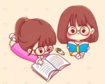 cute girl read book cartoon character illustratio crce705b618 size3.46mb - title:Home Main - اورچین فایل - format: - sku: - keywords: p_id:18