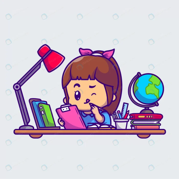cute girl study with books cartoon vector icon il crc63ba17a1 size1.95mb - title:کاراکتر دختر در حال نوشتن متن - اورچین فایل - format:EPS - وکتور - sku:crc63ba17a1 - keywords: p_id:61842
