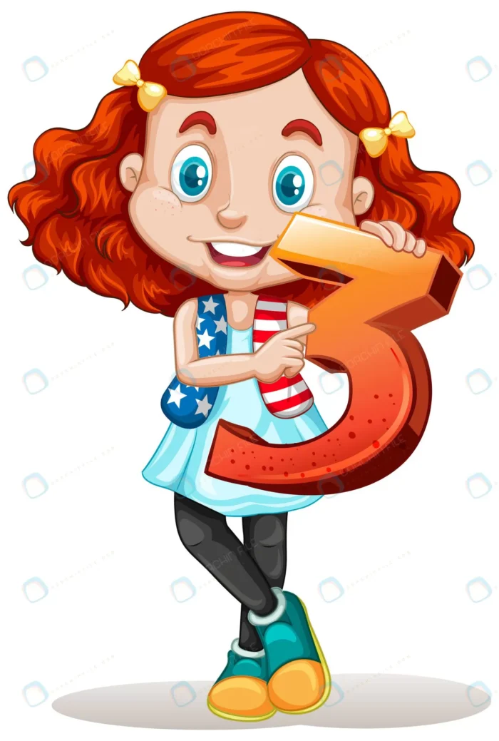 cute girl with red hair holding math number three crc18814c86 size3.75mb - title:کاراکتر کارتونی دختر با عدد 3 - اورچین فایل - format:EPS - وکتور - sku:crc18814c86 - keywords: p_id:40328