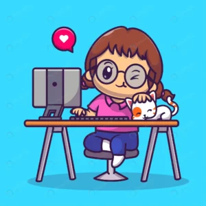 cute girl working computer with cat cartoon vecto crcefbf53cd size1.90mb - title:Home - اورچین فایل - format: - sku: - keywords: p_id:18