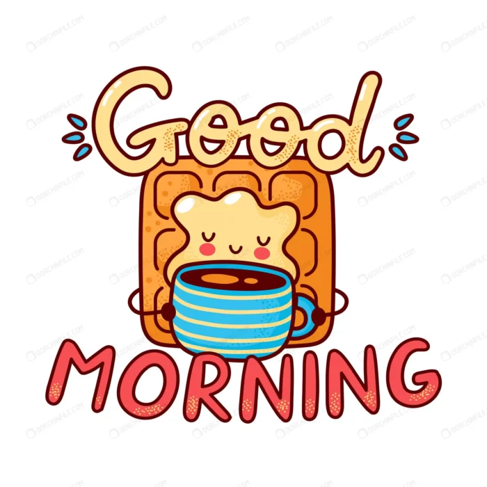 cute happy waffle drink coffee flat line cartoon crc7d041f11 size3.01mb - title:وکتور کارتونی ویفر با فنجان قهوه - اورچین فایل - format:EPS - وکتور - sku:crc7d041f11 - keywords: p_id:94183