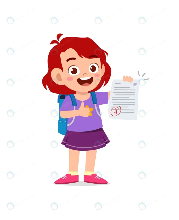 cute little boy feel happy because get good grade crc0c452726 size782.18kb 2 1 - title:کاراکتر دختر با ورقه امتحانی - اورچین فایل - format:EPS - وکتور - sku:crc0c452726 - keywords: p_id:43635
