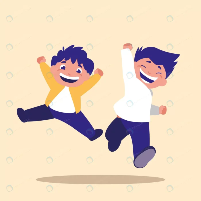 cute little children jumping avatar character crcdafc71ae size0.92mb - title:کاراکتر کارتونی بچه های شاد - اورچین فایل - format:EPS - وکتور - sku:crcdafc71ae - keywords: p_id:77519