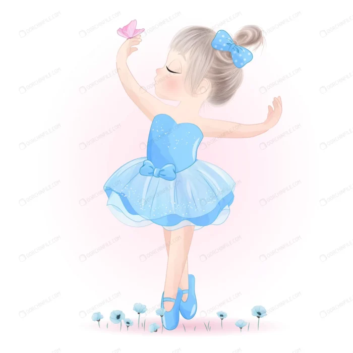 cute little girl ballerina with watercolor illust crcde1db7af size8.20mb - title:کاراکتر دختر بالرین - اورچین فایل - format:EPS - وکتور - sku:crcde1db7af - keywords:کاراکتر دختر بالرین, وکتور, دختر, روبان, فایل تکی, کاراکتر, گل p_id:96049