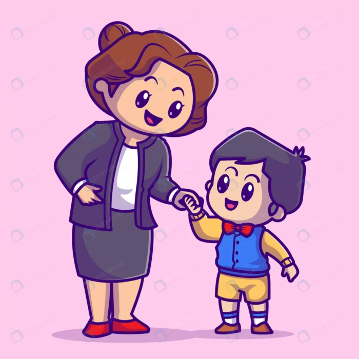 cute mother with son cartoon vector icon illustra crc35b5231f size1.34mb - title:وکتور کاراکتر کارتونی مادر و پسر - اورچین فایل - format:EPS - وکتور - sku:crc35b5231f - keywords: p_id:61872