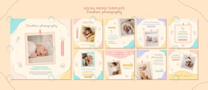 cute newborn social media post crc1db0d956 size97.52mb - title:مجموعه پست اینستاگرام مناسب عکس نوزاد - اورچین فایل - format:PSD - فتوشاپ - sku:crc1db0d956 - keywords: p_id:41269