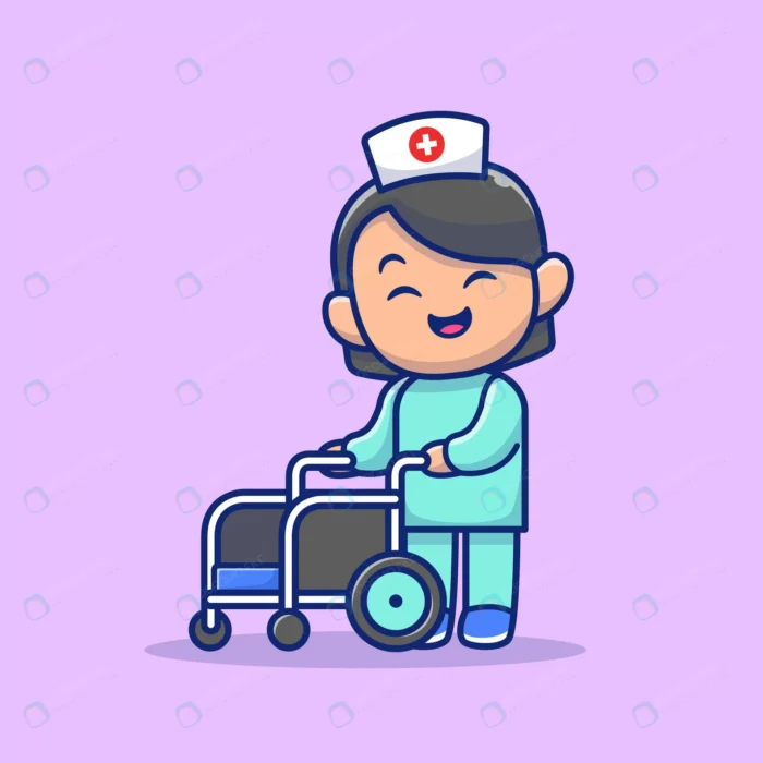 cute nurse icon illustration 2 crc99c6f480 size0.55mb - title:وکتور کاراکتر کارتونی پرستار با ویلچر - اورچین فایل - format:EPS - وکتور - sku:crc99c6f480 - keywords: p_id:61876