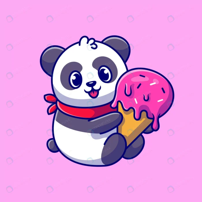 cute panda holding ice cream cone cartoon icon il crc320469be size1.05mb - title:وکتور طرح کارتونی پاندا با بستنی - اورچین فایل - format:EPS - وکتور - sku:crc320469be - keywords: p_id:39826