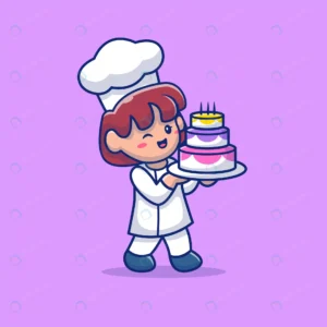 cute pastry chef with birthday cake illustration crcd6979f6d size0.62mb - title:Home - اورچین فایل - format: - sku: - keywords: p_id:18