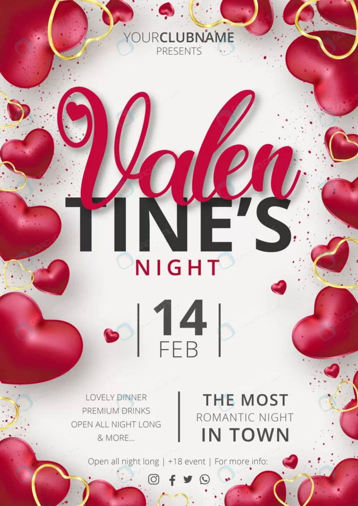 cute valentine s day party poster event template crc1a74bfda size30.37mb 1 - title:وکتور کارت دعوت ولنتاین - اورچین فایل - format:EPS - وکتور - sku:crc1a74bfda - keywords: p_id:44045
