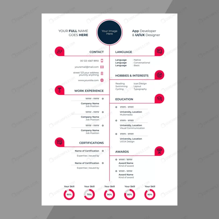 cv resume design with line icons 6 crc4b9f442c size0.70mb - title:تمپلیت رزومه کاری - اورچین فایل - format:EPS - وکتور - sku:crc4b9f442c - keywords:تمپلیت رزومه کاری p_id:101615