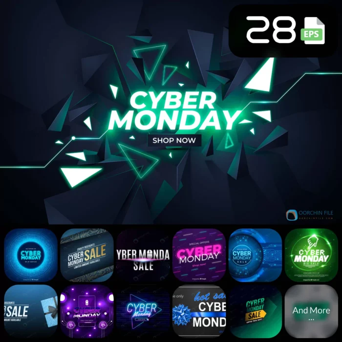 cyber monday 1 1 - title:کالکشن 28 وکتور دوشنبه سایبری - اورچین فایل - format:EPS - وکتور - sku:crcvec28cybermon - keywords: p_id:44541