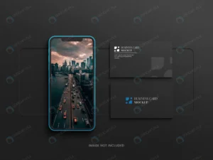 dark samrt phone mockup eith business card crcf8c1cd06 size58.30mb - title:Home - اورچین فایل - format: - sku: - keywords: p_id:18