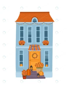 decorated autumn house vector illustration card po rnd759 frp29086761 - title:Home - اورچین فایل - format: - sku: - keywords: p_id:18