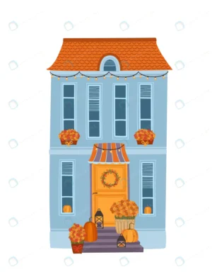 decorated autumn house vector illustration card po rnd759 frp29086761 - title:Home - اورچین فایل - format: - sku: - keywords: p_id:18